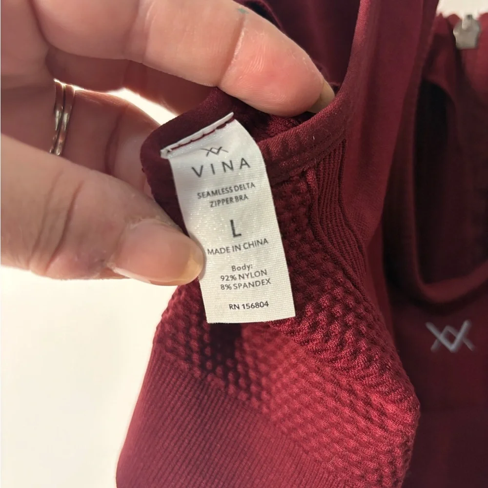 Crimson Zip-Front Sports Bra